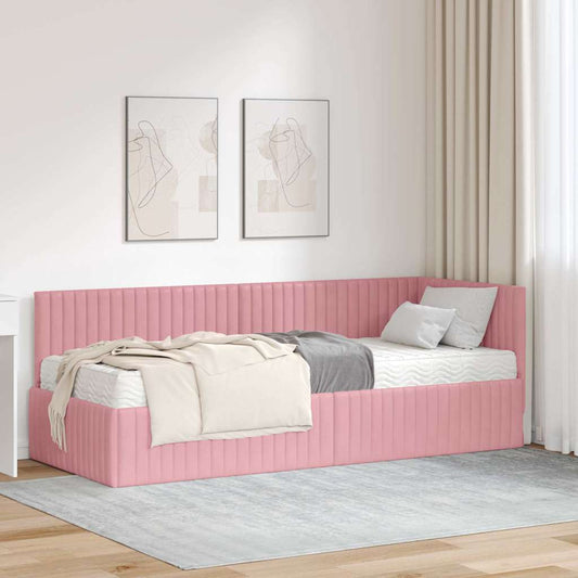 Struttura Letto Angolare con Materasso 2 pcs Grigio Velluto | homemem39