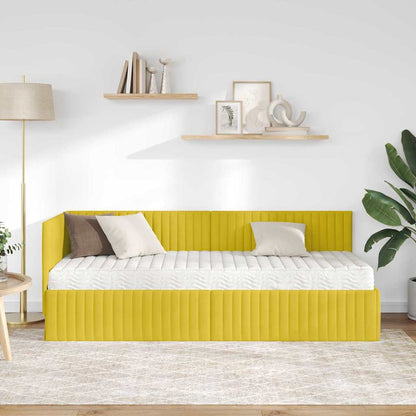 Struttura Letto Angolare con Materasso 2 pcs Giallo Velluto