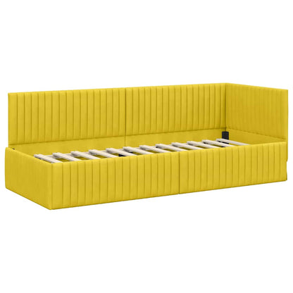 Struttura Letto Angolare con Materasso 2 pcs Giallo Velluto