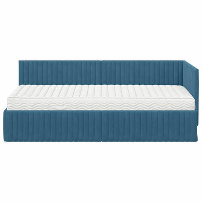 Struttura Letto Angolare con Materasso 2 pcs Blu Velluto | homemem39