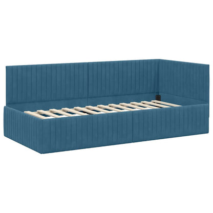 Struttura Letto Angolare con Materasso 2 pcs Blu Velluto | homemem39
