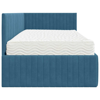 Struttura Letto Angolare con Materasso 2 pcs Blu Velluto | homemem39