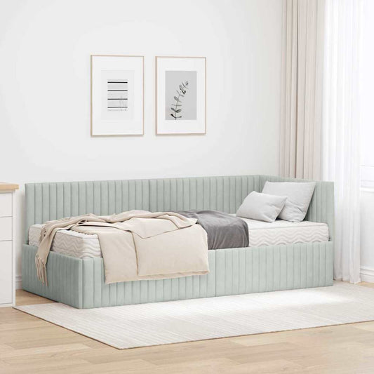 Struttura Letto Angolare con Materasso 2 pcs Grigio chiaro | homemem39