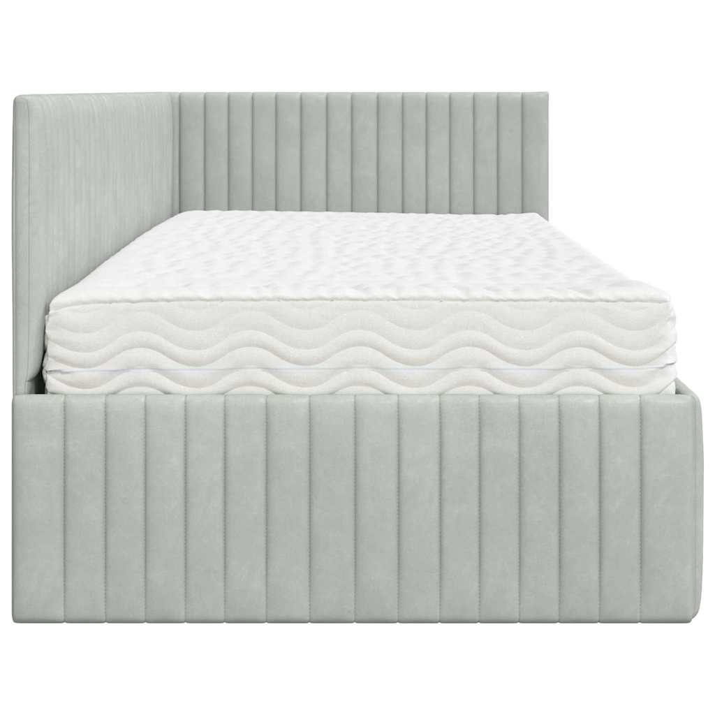 Struttura Letto Angolare con Materasso 2 pcs Grigio chiaro