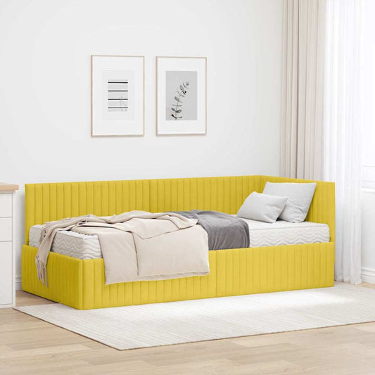 Struttura Letto Angolare con Materasso 2 pcs Giallo Velluto | homemem39