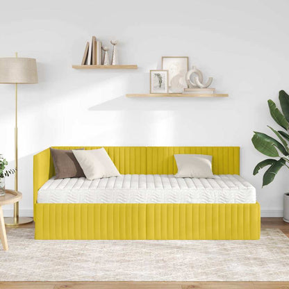 Struttura Letto Angolare con Materasso 2 pcs Giallo Velluto