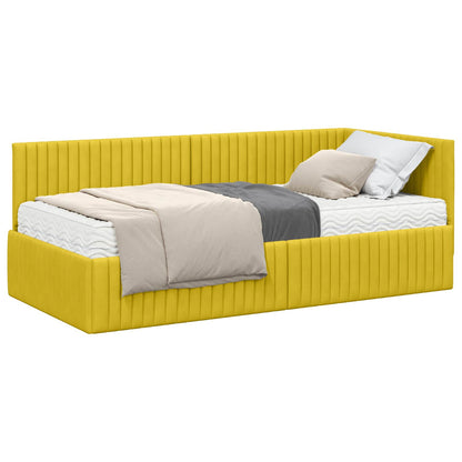 Struttura Letto Angolare con Materasso 2 pcs Giallo Velluto