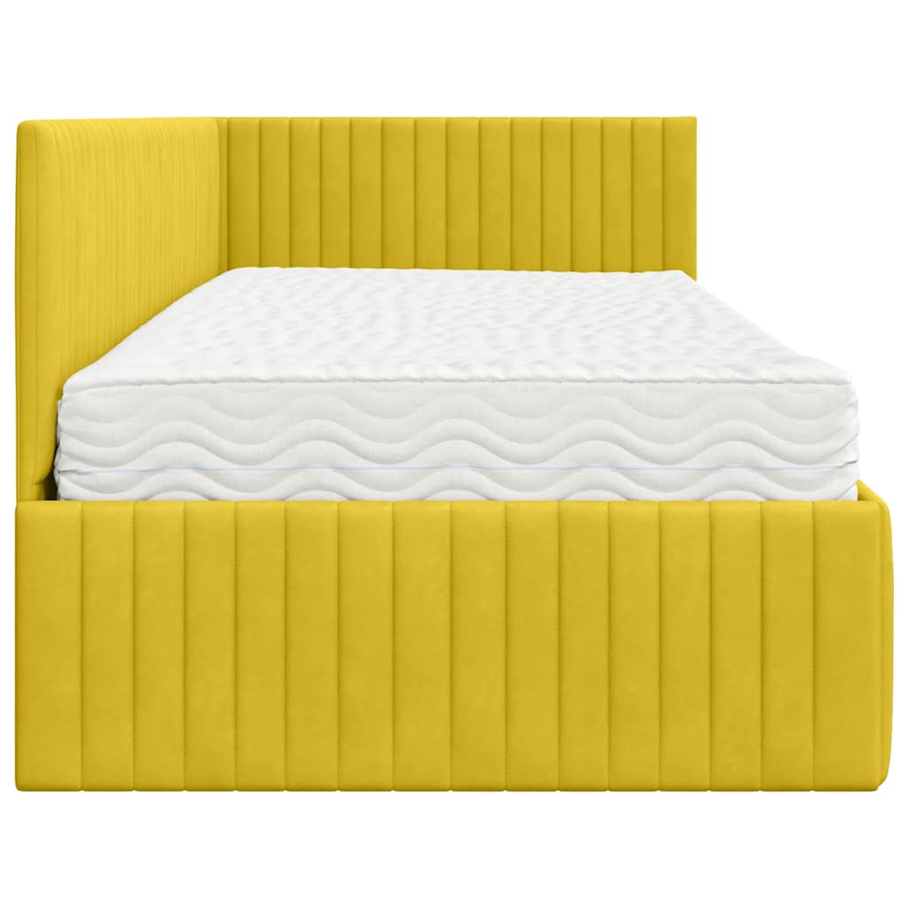Struttura Letto Angolare con Materasso 2 pcs Giallo Velluto
