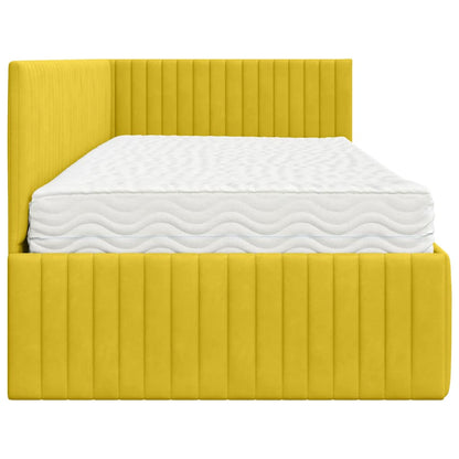 Struttura Letto Angolare con Materasso 2 pcs Giallo Velluto