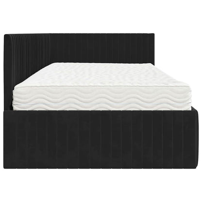 Struttura Letto Angolare con Materasso 2 pcs Nero Velluto