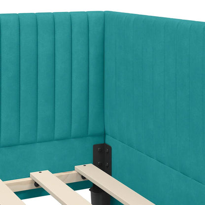 Struttura Letto Angolare con Materasso 2 pcs Turchese Velluto | homemem39