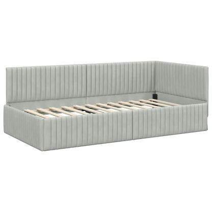 Struttura Letto Angolare con Materasso 2 pcs Grigio chiaro