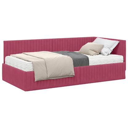 Struttura Letto Angolare con Materasso 2 pcs Verde Velluto | homemem39