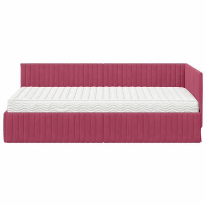 Struttura Letto Angolare con Materasso 2 pcs Verde Velluto | homemem39