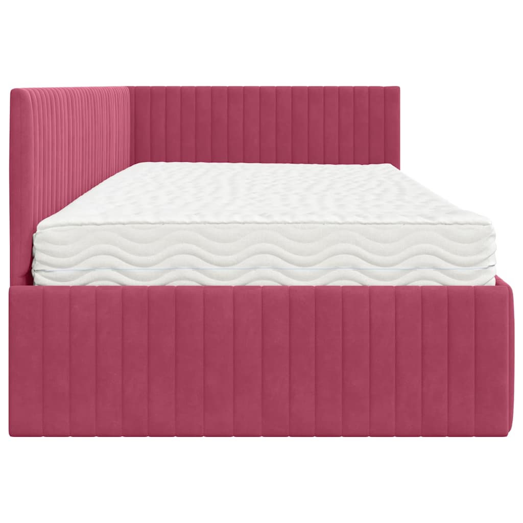 Struttura Letto Angolare con Materasso 2 pcs Verde Velluto | homemem39
