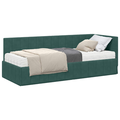 Struttura Letto Angolare con Materasso 2 pcs Verde Velluto | homemem39