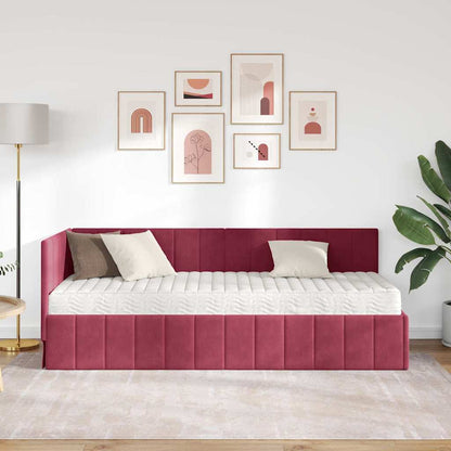 Struttura Letto Angolare con Materasso 2 pcs Verde Velluto | homemem39