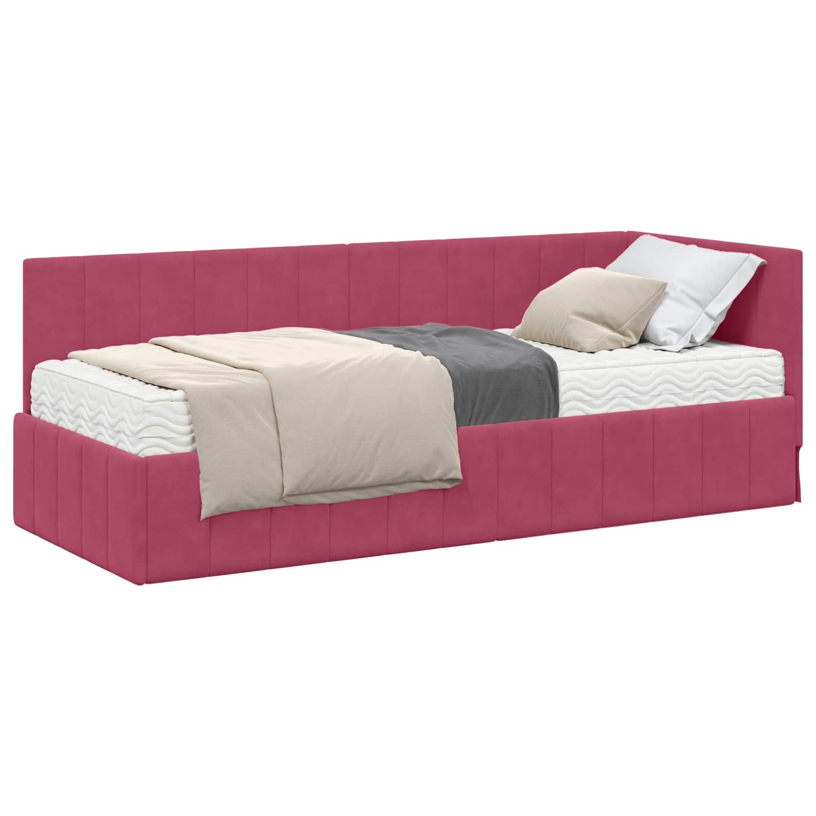 Struttura Letto Angolare con Materasso 2 pcs Verde Velluto | homemem39