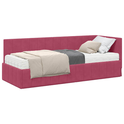 Struttura Letto Angolare con Materasso 2 pcs Verde Velluto | homemem39