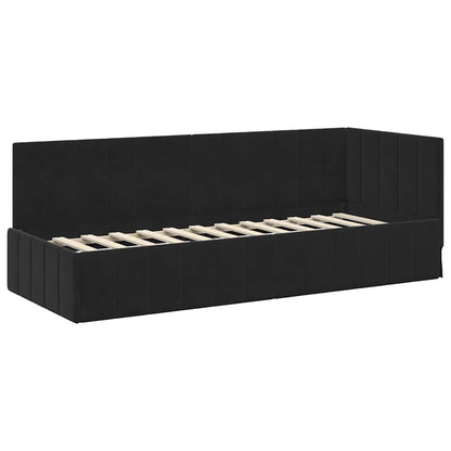Struttura Letto Angolare con Materasso 2 pcs Nero Velluto | homemem39