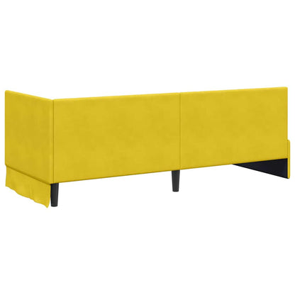 Cornice del letto ad angolo Giallo 80 x 200 cm Velluto