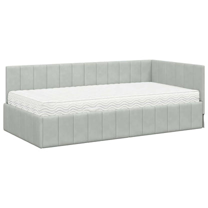 Struttura Letto Angolare con Materasso 2 pcs Grigio chiaro | homemem39