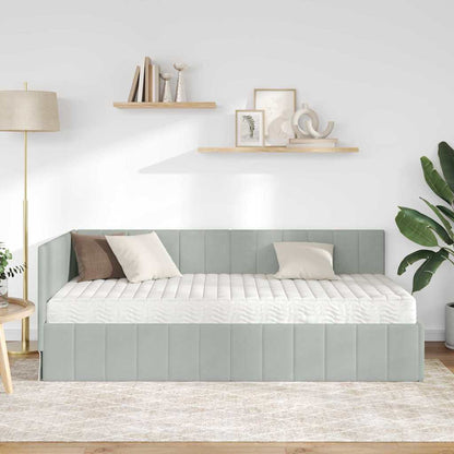 Struttura Letto Angolare con Materasso 2 pcs Grigio chiaro | homemem39