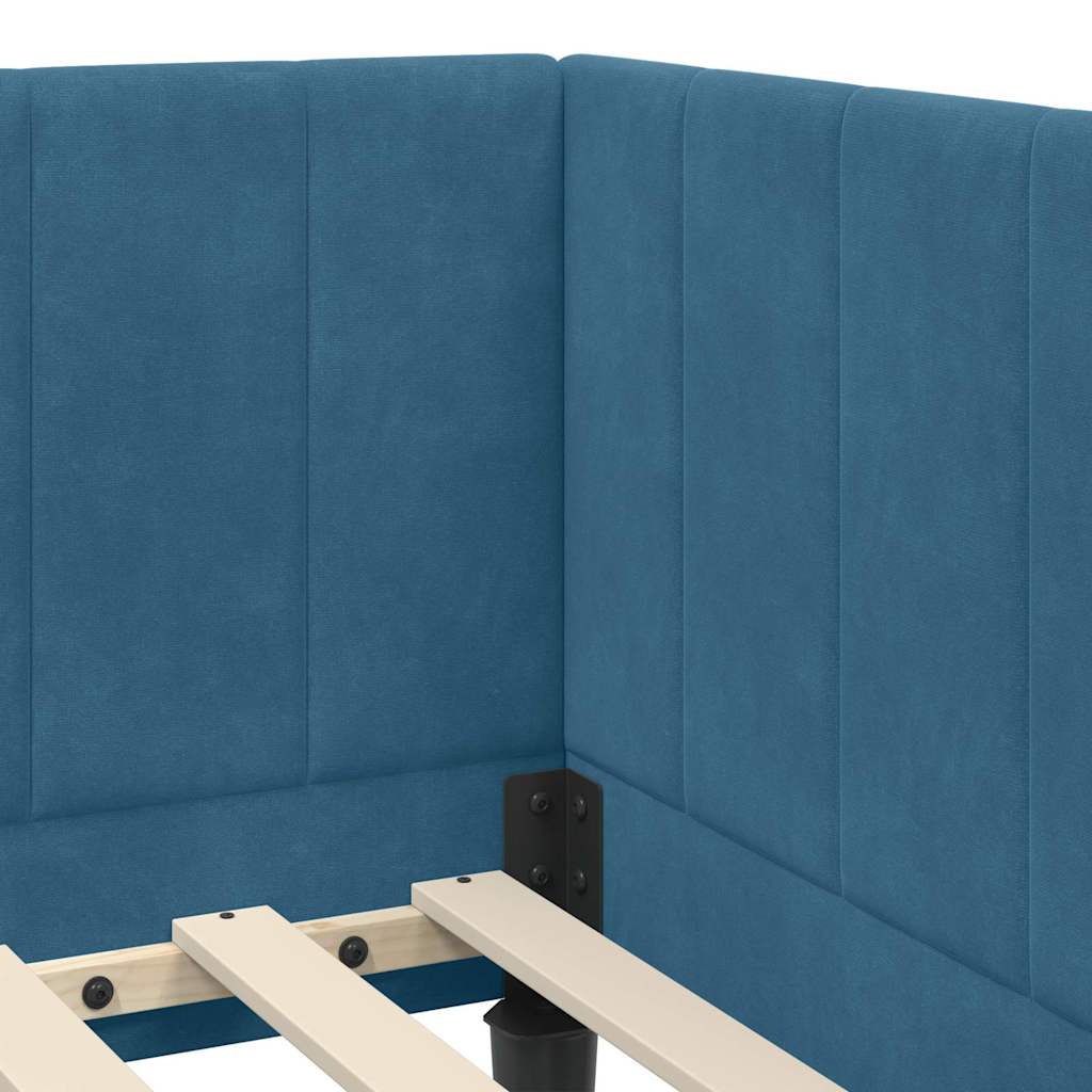 Struttura Letto Angolare con Materasso 2 pcs Blu Velluto | homemem39