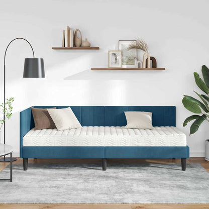 Struttura Letto Angolare con Materasso 2 pcs Blu Velluto | homemem39