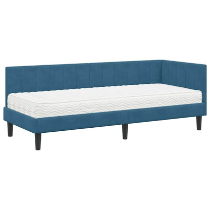 Struttura Letto Angolare con Materasso 2 pcs Blu Velluto | homemem39