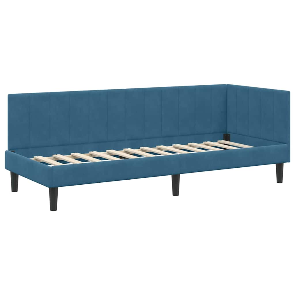 Struttura Letto Angolare con Materasso 2 pcs Blu Velluto | homemem39