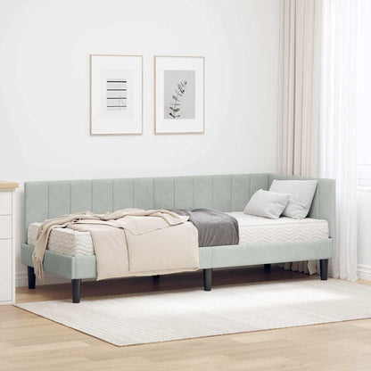 Struttura Letto Angolare con Materasso 2 pcs Grigio chiaro | homemem39