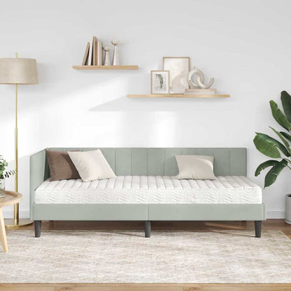 Struttura Letto Angolare con Materasso 2 pcs Grigio chiaro | homemem39