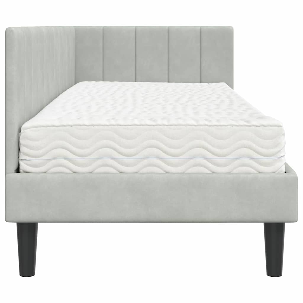 Struttura Letto Angolare con Materasso 2 pcs Grigio chiaro | homemem39