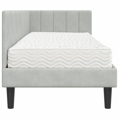 Struttura Letto Angolare con Materasso 2 pcs Grigio chiaro | homemem39