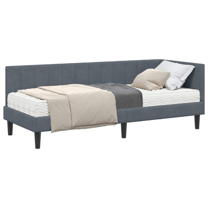 Struttura Letto Angolare con Materasso 2 pcs Grigio Velluto | homemem39