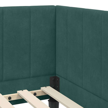 Struttura Letto Angolare con Materasso 2 pcs Verde Velluto