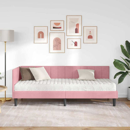 Struttura Letto Angolare con Materasso 2 pcs Grigio Velluto | homemem39