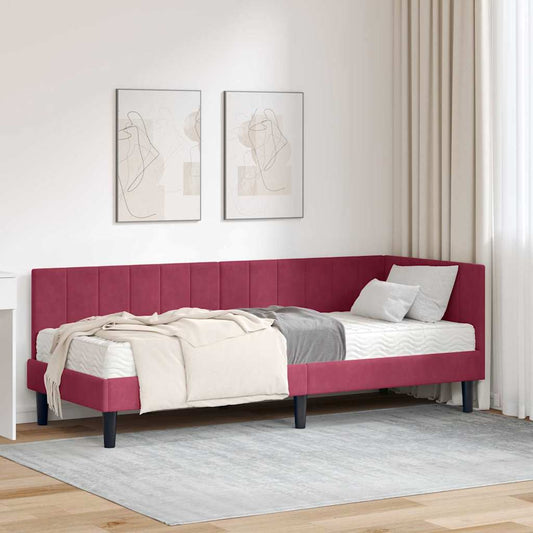 Struttura Letto Angolare con Materasso 2 pcs Verde Velluto | homemem39