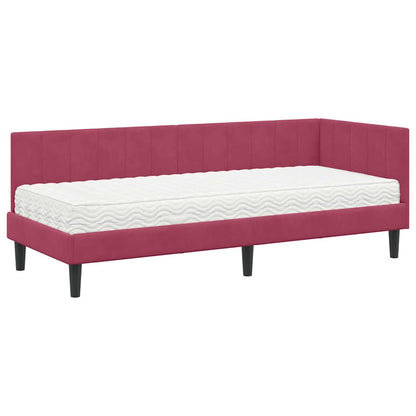 Struttura Letto Angolare con Materasso 2 pcs Verde Velluto | homemem39