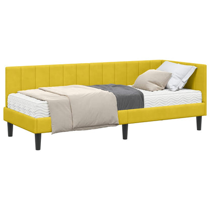 Struttura Letto Angolare con Materasso 2 pcs Giallo Velluto | homemem39
