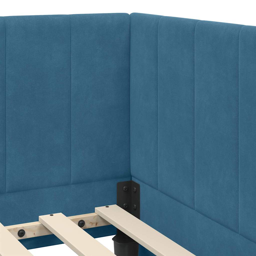Struttura Letto Angolare con Materasso 2 pcs Blu Velluto | homemem39