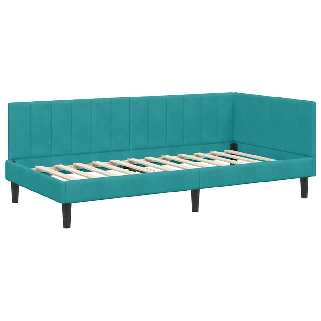 Struttura Letto Angolare con Materasso 2 pcs Turchese Velluto | homemem39