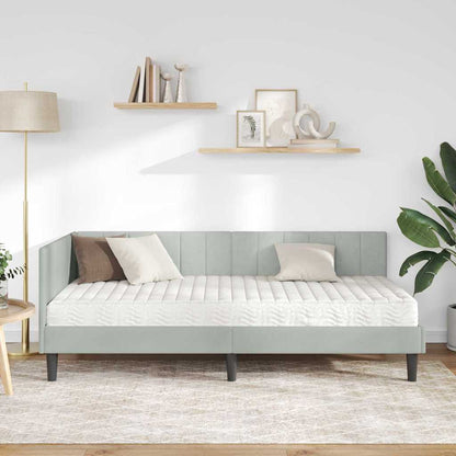 Struttura Letto Angolare con Materasso 2 pcs Grigio chiaro | homemem39