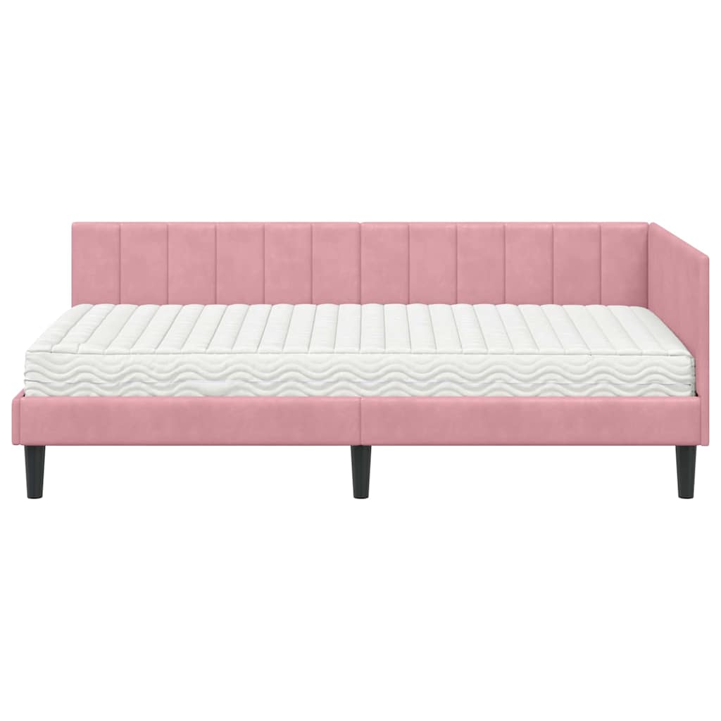 Struttura Letto Angolare con Materasso 2 pcs Grigio Velluto | homemem39