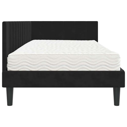 Struttura Letto Angolare con Materasso 2 pcs Nero Velluto | homemem39