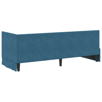 Struttura Letto Angolare con Materasso 2 pcs Blu Velluto