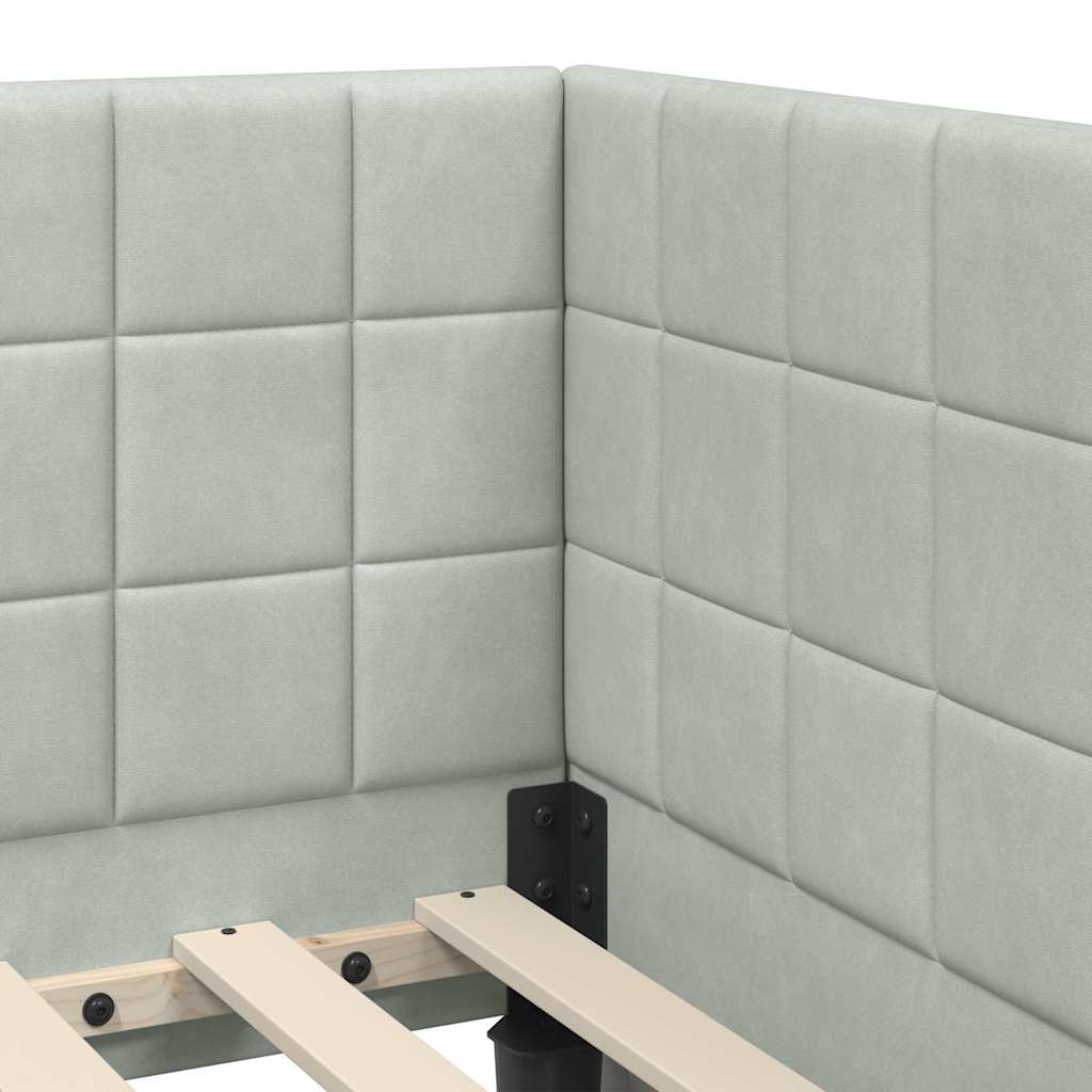 Struttura Letto Angolare con Materasso 2 pcs Grigio chiaro | homemem39