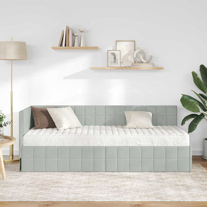 Struttura Letto Angolare con Materasso 2 pz Grigio chiaro
