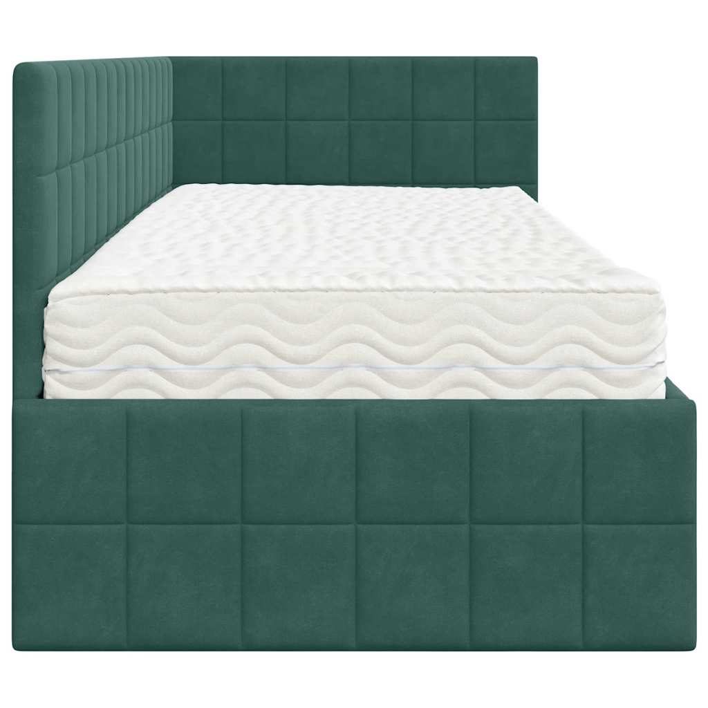 Struttura Letto Angolare con Materasso 2 pcs Verde Velluto | homemem39